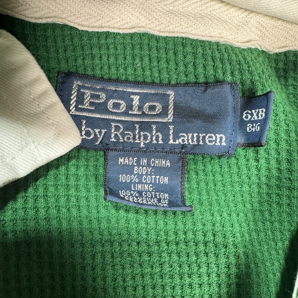 Rare VTG 90s Polo Ralph Lauren Ski Patrol Thermal Lined Rugby Heavy Polo 6XB Big - Picture 3 of 9